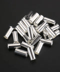 Copper Crimp Connectors For AWG 1 0 50mm2 Wires, 25mm Long Tin Plated Ferrule Pins, Non Insulated Terminal Connectors Built For Pro Wiring And Solid Termination EN50 25 Pack Of 50 pile of tin plated copper ferrule pins