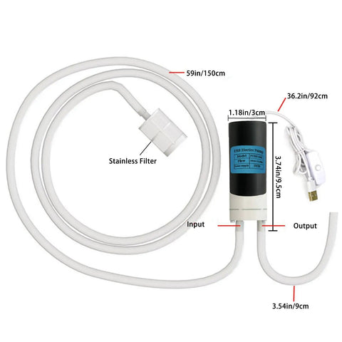 Automatic USB Powered Siphon Pump For Bottling Home Brew Wine Beer Kombucha With Food Grade Hose Self Priming Design 2 Liters Per Minute No Mess Leak Low Noise Compact Portable Water Transfer Kit with stainless filter and USB cable