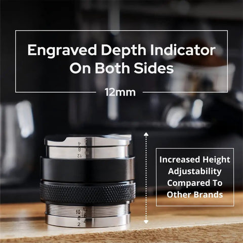 58mm Espresso Tamper And Leveler With Height Indicator, Adjustable Depth Distributor, Pro Grade Tamper And Leveler For Perfect Shots
