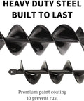 Garden Auger Drill Bit Set For Planting, 16.5 Inch Solid Core Shaft, 3/8 Inch Hex Drive with rust-resistant coating