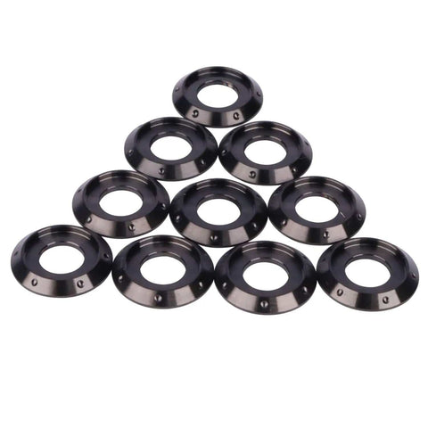 10 Pcs Titanium Flange Washers Set M5 M6 M8 M10 For Motorcycle And Car, Grade 5 6AL-4V Titanium Alloy, Corrosion Resistant