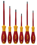 Insulated Slotted Phillips And Square Screwdriver Set 6 Piece With Soft Finish Cushioned Grip Handle displaying full view