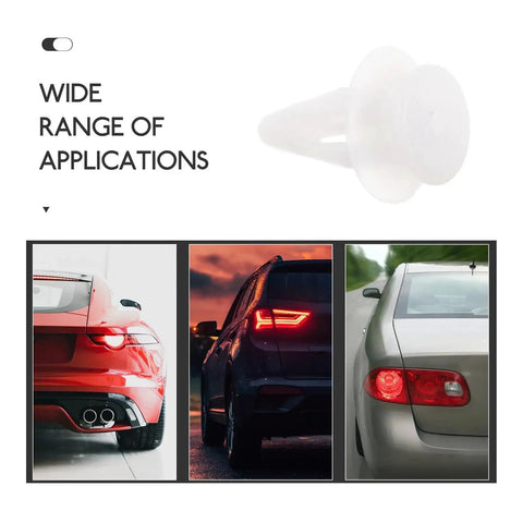 Auto Wire Clips And Door Panel Retainer Kit Plastic Push Pins Fasteners For Car Body Bumper Windshield And Interior Panels Durable Auto Clips For Quick Repairs And Easy Setup, white plastic push pin