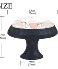 4 Pack Kitchen Cabinet Knobs With Black Base 35mm Drawer Pulls, decorative crystal glass handles with size dimensions