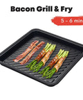 Microwave Bacon Crisper Tray For Crispy Stove And Oven Quality Bacon In Your Microwave With Far Infrared Heating Aluminum Square 12 By 12 By 2.5 Inches In Gray Perfect For Quick Grillin Of Bacon And Other Foods At Home with bacon-wrapped asparagus