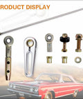21-Inch Transmission Column Shift Linkage Kit for GM TH-200 200-4R TH-350 TH-400 4L60 4L60E 4L80E 700-R4 Universal Plug-and-Play Complete Kit With Rod Ends, Bushings, Washers, Nuts And Bolts, shown with linkage parts and hardware