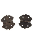 Antique Bronze Flower Pattern Hinges For Small Cabinets And Wooden Boxes, Decorative Butt Hinge With 4-Hole Mount, 29x32mm, Includes Screws