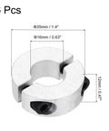6 pcs Aluminum Shaft Collar 16mm Bore Double Split Clamp Collars With M5 Set Screws For Industrial Automation And Conveyor Belt Systems Pack Of Six