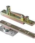 Heavy Duty Wooden Door Invisible Floor Spring With 360 Degree Rotation Stainless Steel Hidden Pivoting Hinge For Smooth Self Closing And Quiet Operation 100kg Capacity visible parts