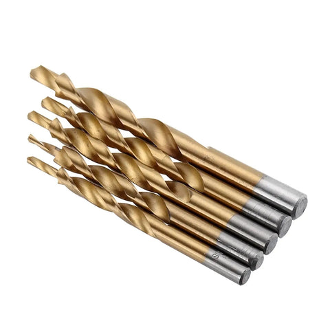 Titanium Coated Twist Step Drill Bit Set For Pocket Hole Jig Main System 8 To 12mm Multi Size Woodworking Tools For Aluminum Plastic Copper Cast Iron And Hardwood Projects For Pros, 8 drill bits