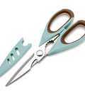 Left Handed Kitchen Scissors For Meat And Poultry, Beefy Multifunctional Heavy Duty Safe Food Shears, Stainless Steel, Razor Sharp For Cutting Fish, Deboning, Scaling, And Veggie Prep with sheath