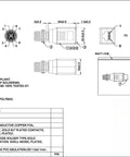 Technical drawing of M12 X Coded 8 Pin To RJ45 Adapter For Cat6 Industrial Ethernet Shielded Bulkhead Jack IP67 Connector.