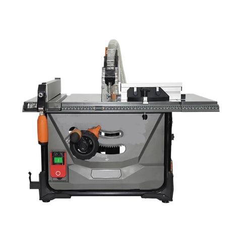 Hella Tough Portable Table Saw With 1750W Motor Built Different For Serious Woodworking And Crafting Projects side view showing smooth sliding guide.