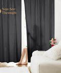 Black Halloween Privacy Curtains Two Panels 52 By 72 Inches Light Filtering Window Drapes for Bedroom Living Room shown installed