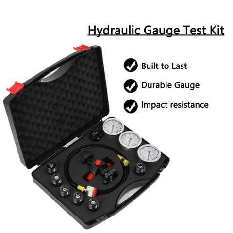 7 In 1 Hydraulic Nitrogen Pressure Test Kit With 3 Gauges, 7 Couplings And 1 Gas Hose For Excavators, High-Pressure Nitrogen Accumulator Charging Set, Built Like A Tank From 304 Stainless Steel, Easy To Use, Safe And Reliable