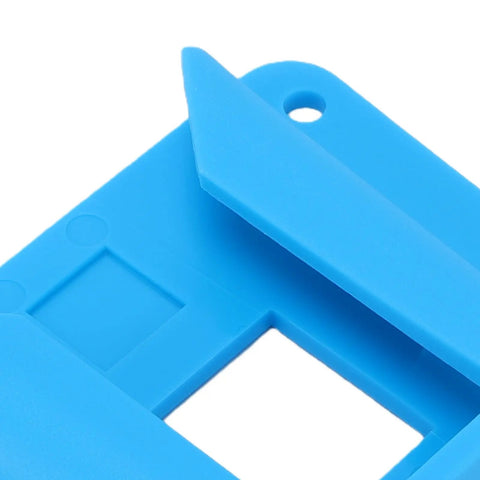 Close-up of Bike Carrier Luggage System Upgrade For Folding Bikes With Quick Mount For Bicycle Basket, blue ABS material detail.