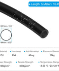 Heavy Duty Polyurethane Pneumatic Tubing 2.5 mm ID by 4 mm OD 5 Meter 16.4 Ft Black Air Line Tube for Air Compressors and Fluid Transfer