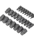Beast Of A Screw And Fastener Extractor Set 25 Piece Molybdenum Steel Damaged Screw Remover Kit arranged in rows
