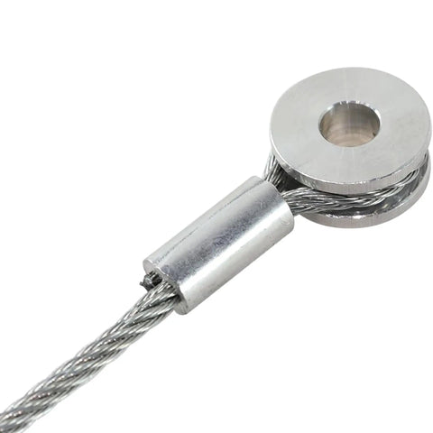 Close-up of Two Pack 150 Inch Heavy Duty Galvanized Steel Ramp Door Cable Kit For Enclosed Cargo Trailers, end detail