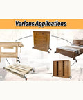 Heavy Duty Retractable Workbench Caster Wheels 2 Piece Set For Machinery Tables Shop Benches used on furniture like a workbench and dresser.