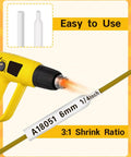 Killer Heat Shrink Labels Compatible With Dymo 18051 18053 18055 Replacement Tubing Tape in use with heat gun for 1/4 inch size.