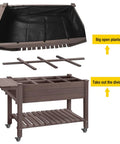 Big Ol Raised Garden Bed On Wheels With Grow Grid And Storage Shelf, showing removable dividers and large open planter