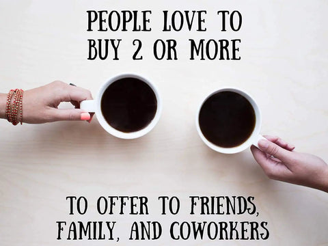 Two hands holding Rocketry Nerd Gift Mug 15 Oz White Ceramic Coffee Cup For High Power Hobbyists with text about buying in multiples.