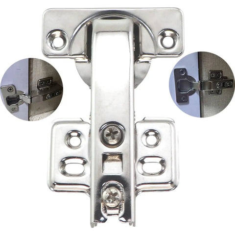 Two Pack Stainless Steel 90 Degree Hydraulic Cabinet Hinges With Soft Close Concealed Silent Flush Mount 3.85x2.36in