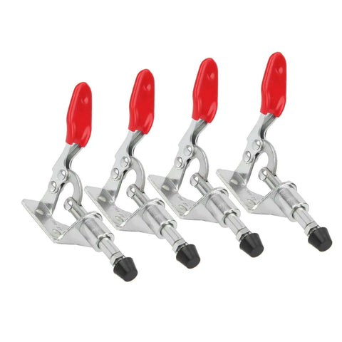 Heavy Duty Toggle Clamp Set 4 Pack Fixed Lock 45kg Load Capacity With Push Pull Grip Durable Galvanized Iron Hand Tool GH 301AM