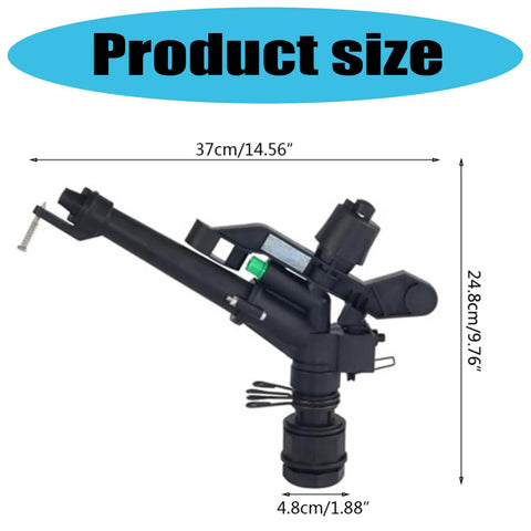 Terrain Adapting Agricultural Irrigation Sprayer With DN40 Swing Arm Sprinkler And 1.5 Inch Size, product dimensions shown