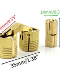 Brass Hidden Cabinet Hinges 4 Pcs 14mm Barrel Concealed Hinges With 180 Degree Opening, brass material close-up view