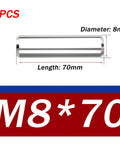 304 Stainless Steel Dowel Pins 8x70 Heavy Duty Pro Grade Precision Ground Alignment Pins for Furniture Machinery Fixtures