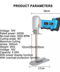 Diagram displaying the Beast 300W Foam Cutter With Adjustable 6, 8, and 12 Inch Cutting Heights, highlighting product dimensions.