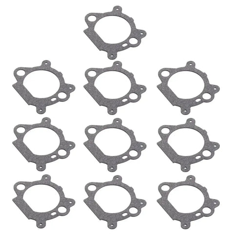10 Pack Carburetor Gasket Kit For 795629 272653 272653S 12A800 12B800 12C800 12D800 Series Engines Durable Replacement Mower Parts For Quantum Craftsman Toro Lawn Tractors, gray fiber gaskets