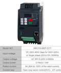 Solar Ready VFD Inverter Drive For AC Motors 0.75kW 1.5kW 2.2kW 220V Variable Frequency Controller With DC Input on black unit