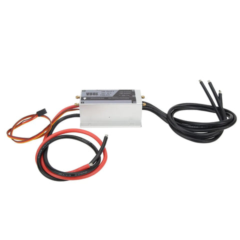 Water Cooled 100A Marine ESC For RC Boats, lightweight aluminum build with wires, easy install, stable performance.