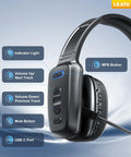 60 Hour AI Noise Canceling Bluetooth Wireless Headset With Mic For Trucks And Office Use, side buttons view