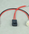 4 Pin 2 Wire Battery Wiring Harness with 4 hole plug, red and black wires, for Dirt Quad, Dune Buggy, MX350, MX400 models.