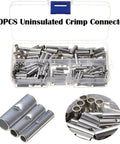 Top Grade 200 Pack Non Insulated Butt Splice Connectors Tinned Copper Crimp Terminals Assorted Wire Kit For 22-18 16-14 And 12-10 Awg Heavy Duty Electrical Splicing That Works Wicked Well., 200pcs uninsulated crimp connector kit in storage box