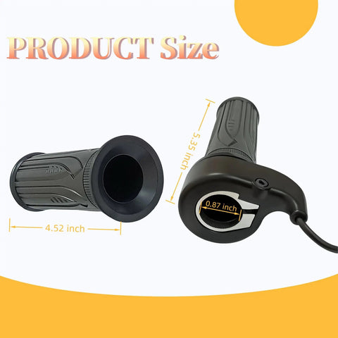 20X Full Twist Throttle Grip For Ebikes And Electric Scooters, 12V-72V Compatible, 3-Pin Waterproof Connector, 22.2mm Handlebar size