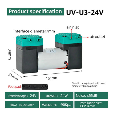Heavy Duty 15 Liter Electric Diaphragm Vacuum Pump Creating Serious Negative Pressure At 90Kpa With High Flow Capabilities For Industrial Fluid Transfer Applications And Robust Suction Tasks