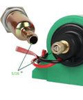 Image of a 12V Universal Inline Fuel Pump with 5/16 inch inlet and outlet, showing copper coil motor component