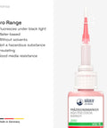 Torque Sealant Tamper Proof Indicator Marker Red 20ml bottle with nozzle, Made in Germany, shown front view.