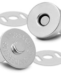 24 Sets Magnetic Snaps For Purses And Totes, 14mm Magnetic Fastener Replacement Kit, Durable Rustproof Alloy, Silver Finish