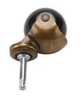 Close-up of a single 16 Pack Ball Caster Wheels 2 Inch Antique Brass Swivel Casters For Furniture Chairs Sofas Cabinets And Coffee Tables, Each Wheel Supports 44-55 Lbs, Easy Glide Replacement