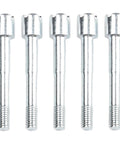 Five metallic bolts lined up, not directly showcasing Rugged 22mm Push Button Switch For Control Panels With 415V 10A NO NC Joystick Style ZB2 BE101C BE102C 5 Pack Easy Mount Black Durable Switches Heavy Duty Construction For Harsh Environments Great For Machinery Control Panels
