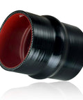 3.0 Inch ID Silicone Hump Hose Coupler With Heavy Duty Clamp Set For Pipes Connecting, 4 Ply Reinforced 5mm Wall, High Temp Performance, 4.0 Inch Length, Durable Industrial Grade Seal For Tough Automotive And Marine Use, black red silicone