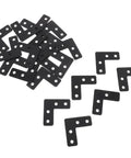 20 Pack Black Stainless Steel Corner Brackets With Enhanced 90 Degree Design For Wall Mounts Flat Right Angle Braces.