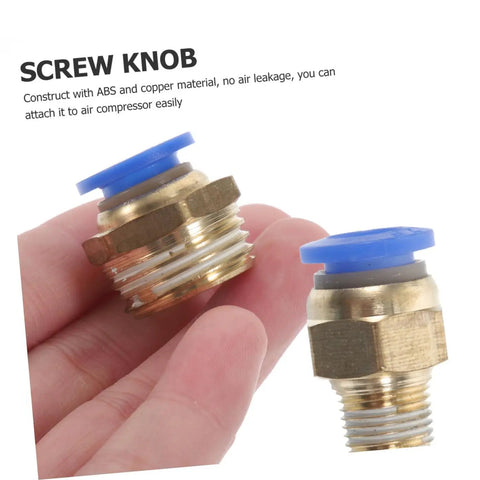 Pneumatic Quick Connect Fittings Kit 16Pcs PC Thread Straight Tube Connectors Crimp Fittings For Air Tools Hose Repair And Supply Pro Grade For Industrial And Workshop Use With Leak Free Connection, brass screw knob fitting