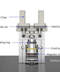 Annotated diagram of Three Quarter Inch Bore Pneumatic Parallel Gripper Claw With Magnetic Quick Grip Mini Air Cylinder Finger Gripper, labeled parts.